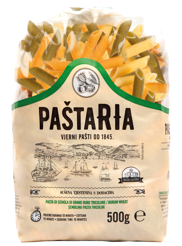 Penne tri-color packaging